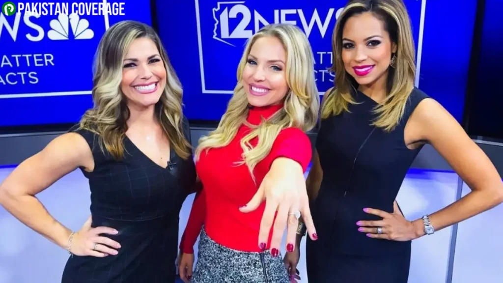 Caribe Devine delivering the news in the 12News studio, representing her rise to becoming a leading anchor in Arizona.