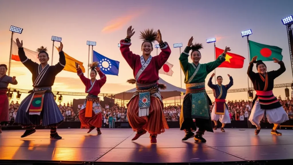 Tsunaihaiya performed at an international cultural festival.