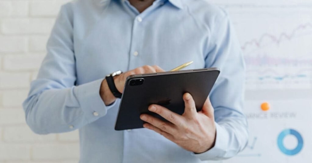 CHAS6D Digital Matrix Experience shown by a person holding a tablet, representing real-world applications of technology and adaptive use cases.
