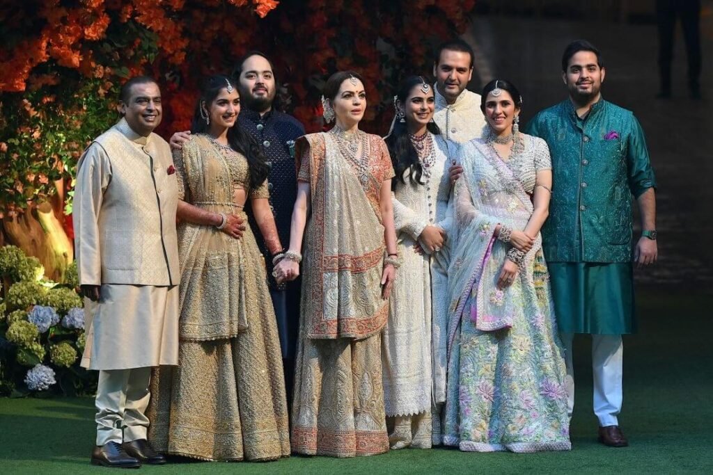 Mukesh Ambani with his Family